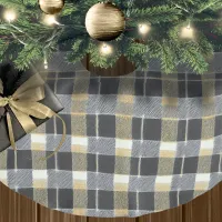 Black Gold Christmas Pattern#7 ID1009 Brushed Polyester Tree Skirt