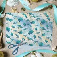 Beach Christmas Watercolor Sea Turtle Glitter Tissue Paper