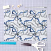 Blue and Silver Abstract Ribbons Tissue Paper