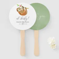 Watercolor Sloth themed Baby Shower Hand Fan