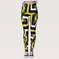 Black and Gold Pattern Leggings ★Funky Zebra II★