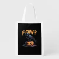 F-Caw-F Halloween Raven Jack-O-Lantern Spooky Seas Grocery Bag