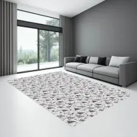 Black and White Arroes and Kites Rug