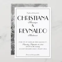 Elegant Typography Roaring 20s Photo Wedding Invitation