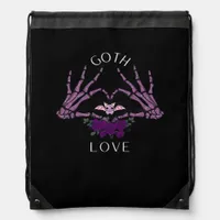 Embrace Goth Skeleton Heart Artistic Style Drawstring Bag