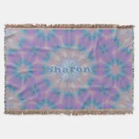 Pastel Mother of Pearl Pattern Name Monogram | Throw Blanket