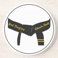 Martial Arts 2nd Degree Black Belt Drink Coaster