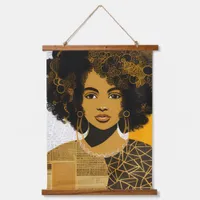 Gorgeous African American Woman Collage Hanging Tapestry