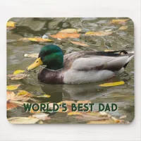 Masculine Mallard Duck Custom Text Father's Day Mouse Pad