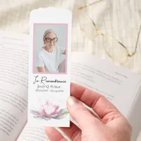 Pink Water Lily Flower Funeral Prayer Card Bookmarks