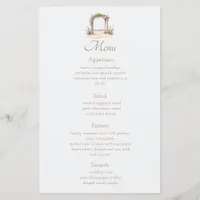 Watercolor Beach Arch Minimalist Wedding Menu Flyer