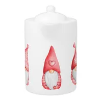 Cute Love Gnomes Valentines Holiday  Teapot