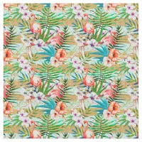 Tropical Pink Flamingos Fabric