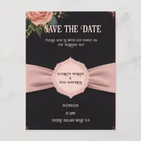 Pink Wedding Invitation Postcard