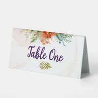Rustic Romantic Wildflower Wedding Table Numbers Table Tent Sign