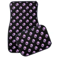 Cute Goth Pink Skulls Car Mat