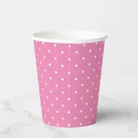 Tiny White Dots on Pink Paper Cups