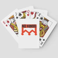 No Kings Protest Graphic Grunge Crown  American Cl Poker Cards