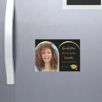 Black photo arch Graduation Save the Date card