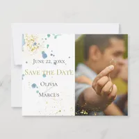 WEDDING  |  Save the Date PHOTO Blue Splatters