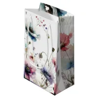 Alcohol Ink Floral Watercolor  Small Gift Bag