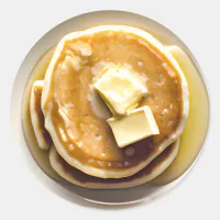 Buttered Pancakes with Syrup Food Classic Round Sticker