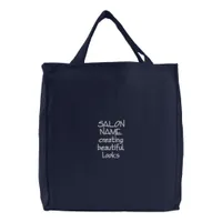 Hair Salon Name Tagline Slogan Embroidered Tote Bag