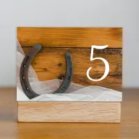 Horseshoe Veil Country Barn Wedding Table Numbers