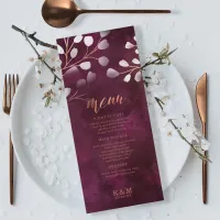 Watercolor Snowdrops Wedding Plum/Copper ID726 Menu