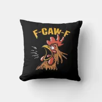 Vintage F-Caw-F Chicken F-Caw-F Funny Chicken Roos Throw Pillow