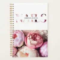 Nail Artist Salon Floral White Pink Manicurist  Planner