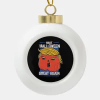 Trumpkin Make Halloween Great Again Pumpkin Ceramic Ball Christmas Ornament