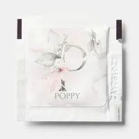 Pink Blush Watercolor Floral Monogram Letter P Hand Sanitizer Packet
