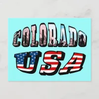 Colorado Picture and USA Text Postcard