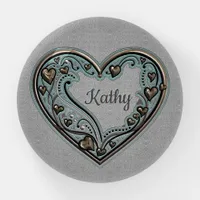 Antique Copper Heart Paperweight