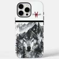 Majestic wolf emerging from misty forest at dawn iPhone 16 pro max case