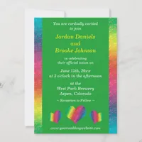 [Rainbow Crinkle Wedding] Hearts Modern Green