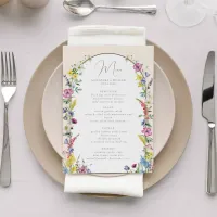 Boho Wildflower Arch Wedding Menu