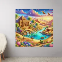 Fantasy Celestial Ancient Desert Oasis | Wall Decal