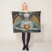 Holding My Heart in My Hands Fleece Blanket