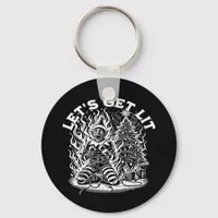 Let's Get Lit Christmas Christmas Celebration Keychain