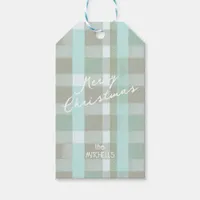 Coastal Christmas Plaid Pattern#2 ID1009 Gift Tags