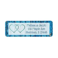 Blue Painted Distressed Wood Wedding Address Label