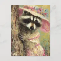 Adorable Raccoon in a Dress Postcard