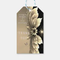 Modern Metallic Gold Floral Wedding Invitation Gift Tags