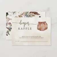 Gender Neutral Boho Baby Shower Diaper Raffle Enclosure Card