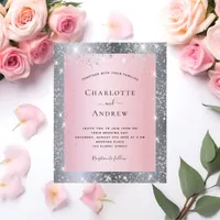 Budget silver blush pink glitter elegant wedding
