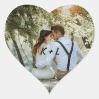 Personalized Photo Wedding Heart Sticker