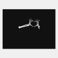 Funny Skeleton Heart Hands Halloween Costume Sign