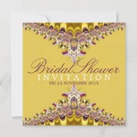 Yellow Gold Lace Bohemian Bridal Shower Invitation